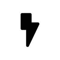 Lightning, electric power icon. Simple solid style. Thunder electricity, flash bolt, speed, thunderbolt, blitz, energy concept. Silhouette, glyph symbol. isolated. vector