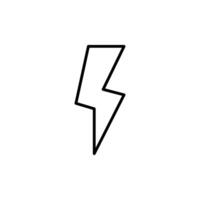 Lightning, electric power icon. Simple outline style. Thunder electricity, flash bolt, speed, thunderbolt, blitz, energy concept. Thin line symbol. isolated. vector