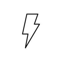 Lightning, electric power icon. Simple outline style. Thunder electricity, flash bolt, speed, thunderbolt, blitz, energy concept. Thin line symbol. isolated. vector