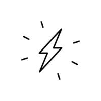 Lightning bolt icon. Simple outline style. Electricity, flash, thunder, spark, shock, light, power, thunderbolt, energy concept. Thin line symbol. isolated. vector