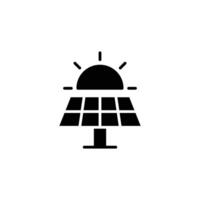 Solar panel icon. Simple solid style. Photovoltaic, sun, installation, roof, generator, heat, sunlight, renewable energy concept. Silhouette, glyph symbol. isolated. vector