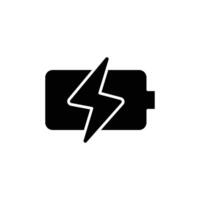 Battery charging icon. Simple solid style. Phone battery, mobile, charger, electric, power, lightning, technology, energy concept. Silhouette, glyph symbol. isolated. vector