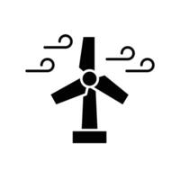 Wind turbine icon. Simple solid style. Wind power, generation, solar, plant, water, factory, electric, renewable energy concept. Silhouette, glyph symbol. isolated. vector