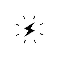 Lightning bolt icon. Simple solid style. Electricity, flash, thunder, spark, shock, light, power, thunderbolt, energy concept. Silhouette, glyph symbol. isolated. vector
