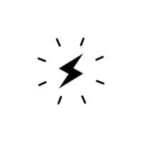 Lightning bolt icon. Simple solid style. Electricity, flash, thunder, spark, shock, light, power, thunderbolt, energy concept. Silhouette, glyph symbol. isolated. vector