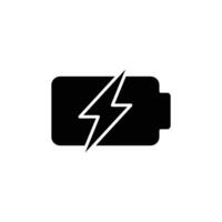 Battery charging icon. Simple solid style. Phone battery, mobile, charger, electric, power, lightning, technology, energy concept. Silhouette, glyph symbol. isolated. vector