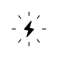 Lightning bolt icon. Simple solid style. Electricity, flash, thunder, spark, shock, light, power, thunderbolt, energy concept. Silhouette, glyph symbol. isolated. vector