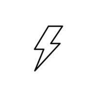 Lightning, electric power icon. Simple outline style. Thunder electricity, flash bolt, speed, thunderbolt, blitz, energy concept. Thin line symbol. isolated. vector