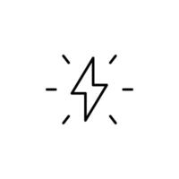 Lightning bolt icon. Simple outline style. Electricity, flash, thunder, spark, shock, light, power, thunderbolt, energy concept. Thin line symbol. isolated. vector