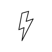 Lightning, electric power icon. Simple outline style. Thunder electricity, flash bolt, speed, thunderbolt, blitz, energy concept. Thin line symbol. isolated. vector