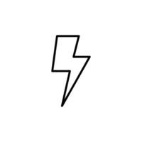 Lightning, electric power icon. Simple outline style. Thunder electricity, flash bolt, speed, thunderbolt, blitz, energy concept. Thin line symbol. isolated. vector