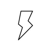 Lightning, electric power icon. Simple outline style. Thunder electricity, flash bolt, speed, thunderbolt, blitz, energy concept. Thin line symbol. isolated. vector