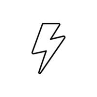 Lightning, electric power icon. Simple outline style. Thunder electricity, flash bolt, speed, thunderbolt, blitz, energy concept. Thin line symbol. isolated. vector