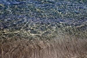 el color de agua en el Mediterráneo mar en superficial agua. natural resumen antecedentes. foto