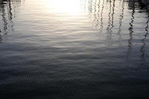 The color of water in the Mediterranean Sea in shallow water. Natural abstract background. photo