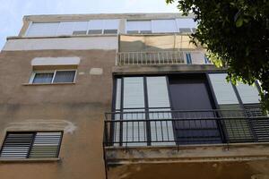 Balcony, close-up, as an architectural detail during housing construction in Israel photo