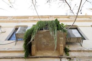 Balcony, close-up, as an architectural detail during housing construction in Israel photo