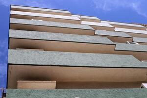 Balcony, close-up, as an architectural detail during housing construction in Israel photo