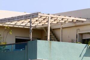 Balcony, close-up, as an architectural detail during housing construction in Israel photo