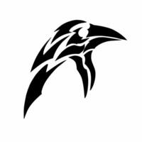 tribal art design of a crow's head vector