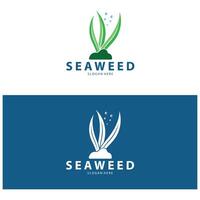 seaweed logo coral logo simple leaf logo underwater plant design vector