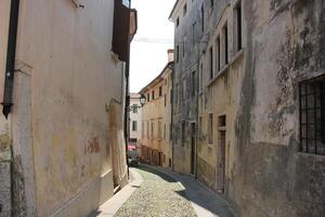 Narrow street in a big city. photo