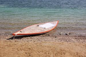 The Dead Sea is a closed, endorheic body of water in the Middle East between Israel and Jordan. photo