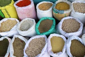 Spices are sold at a bazaar in Israel photo