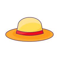 Summer Panama Hat With Wide Brim vector