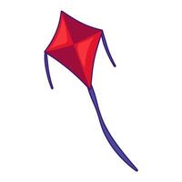 Toy Paper Kite Bright Flying Kite Fabric Tail vector