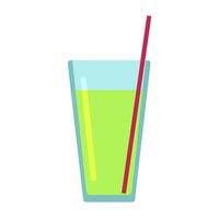 Citrus Lemonade In Glass Careless Cocktail Straw vector