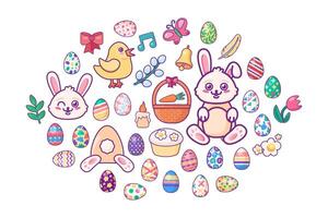 Large Kit Of Gifts From Surprises For Easter Day vector