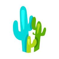 Desierto mexicano cactus descuidado salvaje espinoso cactus vector