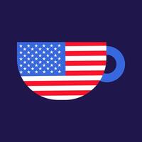 USA Flag Festive Coffee Cup vector