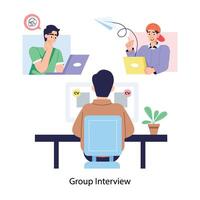 Trendy Group Interview vector