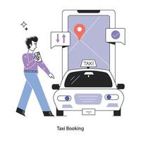 Trendy Taxi Booking vector