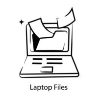 Trendy Laptop Files vector