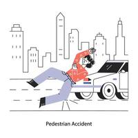 Trendy Pedestrian Accident vector