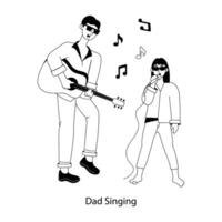 Trendy Dad Singing vector