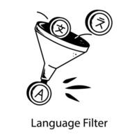 Trendy Language Filter vector