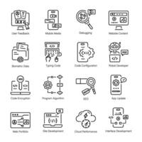 Pack of Programming Services Linear Icons vector