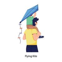 Trendy Flying Kite vector