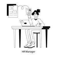 Trendy HR Manager vector