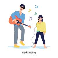 Trendy Dad Singing vector