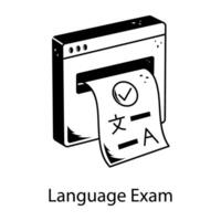 Trendy Language Exam vector