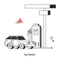 Trendy Gas Station vector