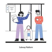 Trendy Subway Platform vector