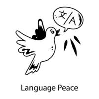 de moda idioma paz vector