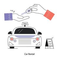 Trendy Car Rental vector