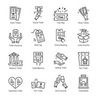 Trendy Linear Icons Depicting Event Tickets vector